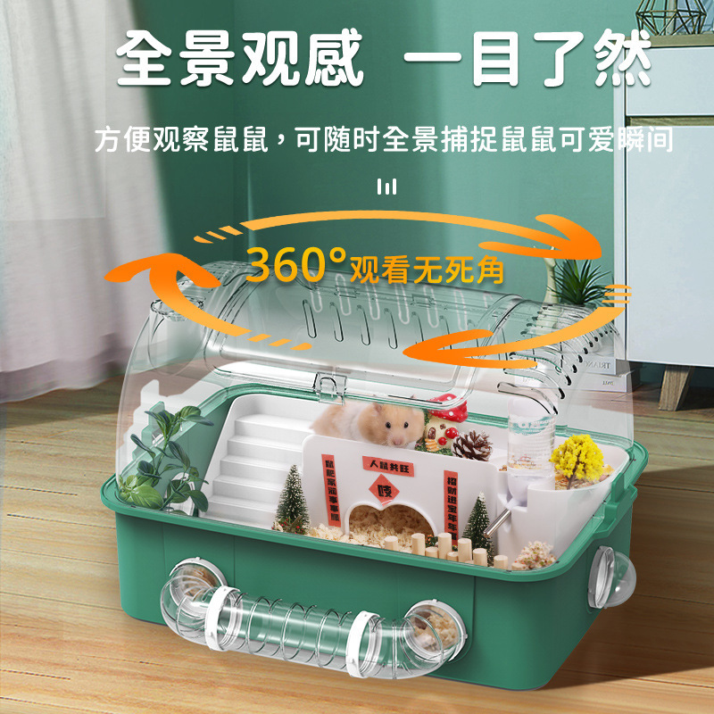 Hamster Pet Cage Luxury House Extra Large Acrylic Tunnel Gold Wire House Special Cheap Supplies Single and Double Layers