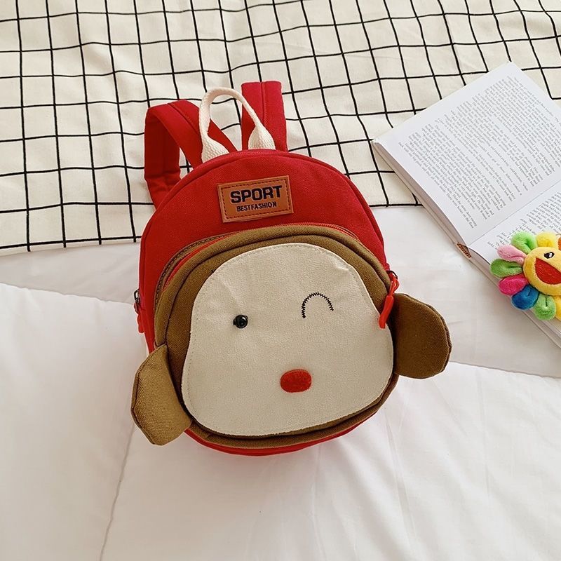 [canvas] red little monkey/mini/children’s backpack//huge discount
