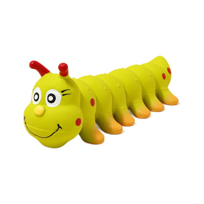 Juguetes transfronterizos de látex para mascotas, oruga, rebote lento, descompresión, oruga simulada, juguetes de sonido para perros medianos y grandes