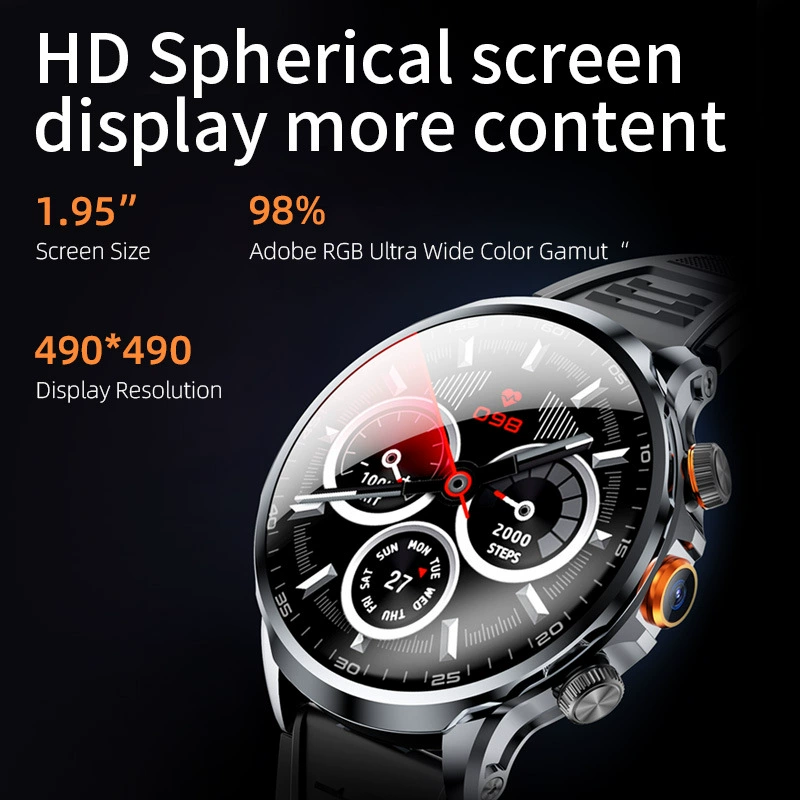 [跨境Smartwatch柚守护H18超薄圆球屏1.95寸插卡电话智能手表sim卡]