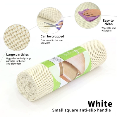 In-Stock Pvc Anti-Slip Mats for Cabinets, Shoe Cabinets, Drawer Organizers, Grid-Patterned Small Square Anti-Slip Mats for Fruit and Vegetable Shelves and Carts (Avtomobil döşəmə paspasları) - white-0315m
