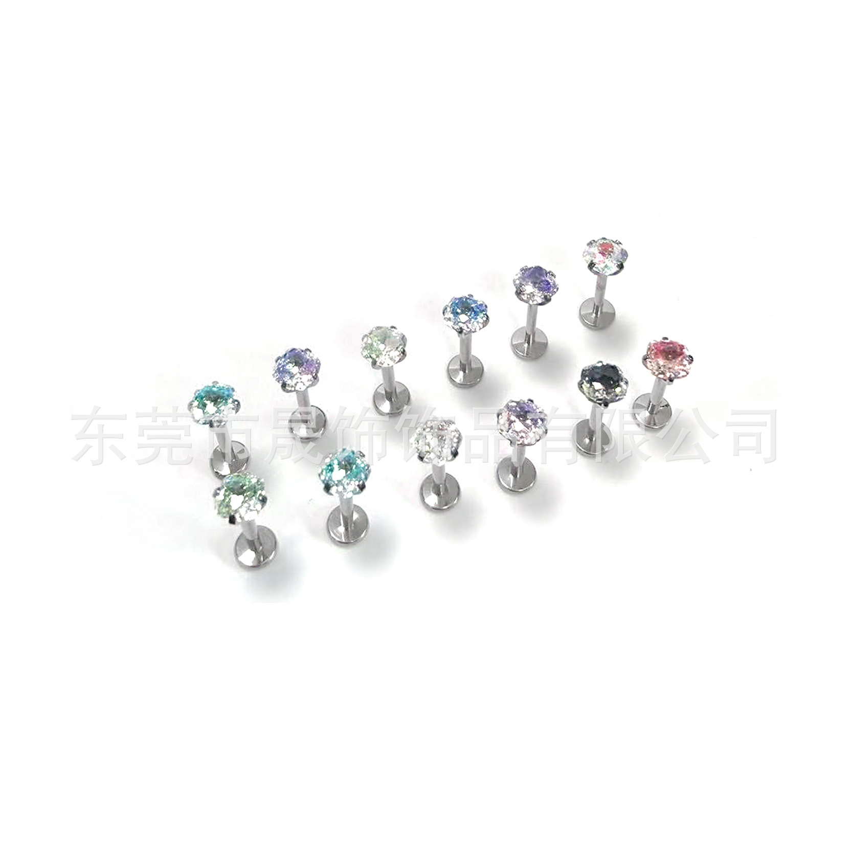 4mm肥方 Zirconia Ear Stud F136 Titanium Alloy 方型5A Cubic Zirconia Helix Cartilage Stud G23 Titanium Internal Thread Piercing Jewelry - 4mm(5/32")