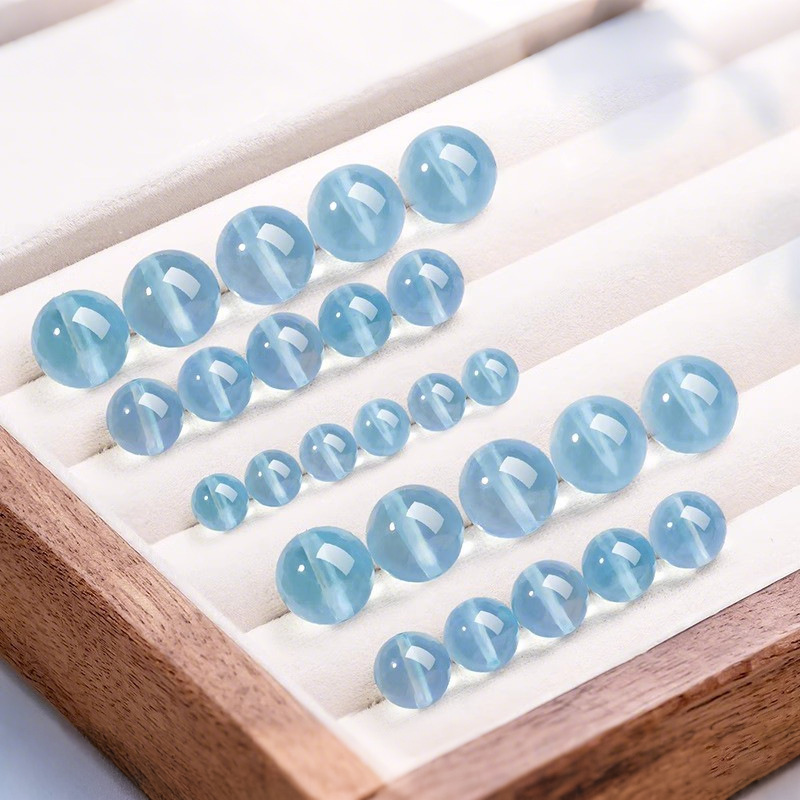 Dada Crystal 7A Natural Ice-Type Sea Blue Loose Beads Crystal Beads Round Beads DIY Bracelet Accessories