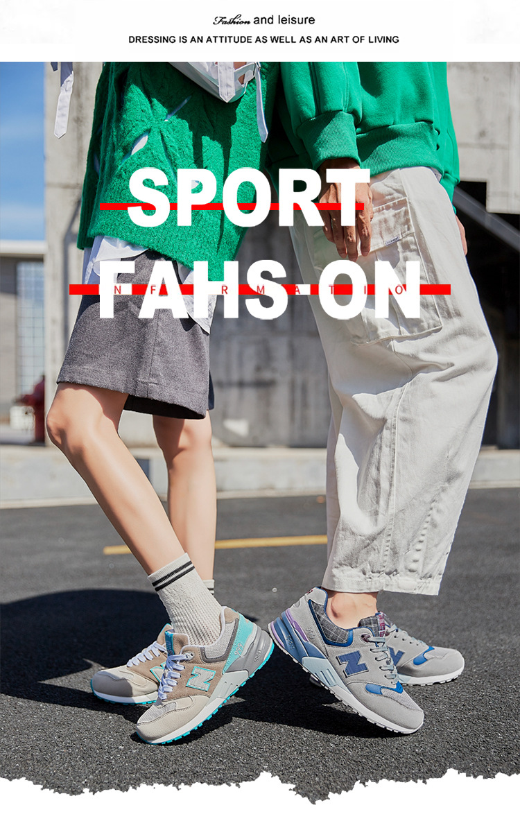 Giày sneaker nữ đế dày phong cách cổ điển, thoáng khí, phù hợp mùa hè — 999 hoa anh đào xanh chi tiết 9