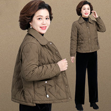 妈妈秋冬夹棉外套2025新款中老年冬装轻薄棉衣小个子时尚小棉袄女