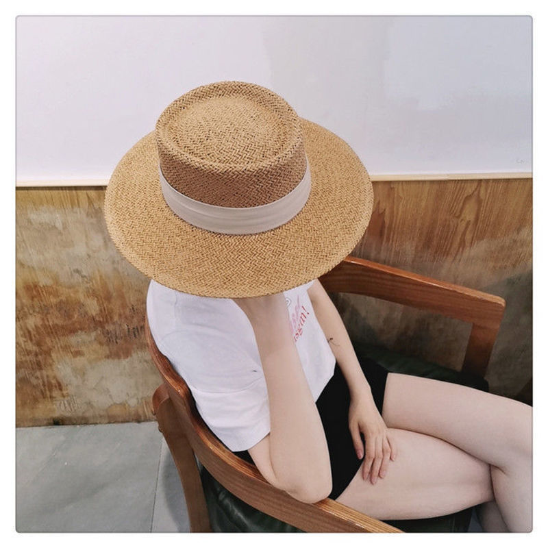 Summer Season Women's Retro Solid Color Straw Hat