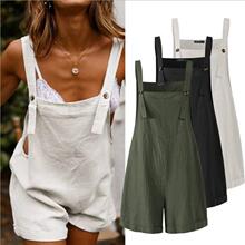 R 94718 Linen Suspender Romper Shorts ���鱳������̿�
