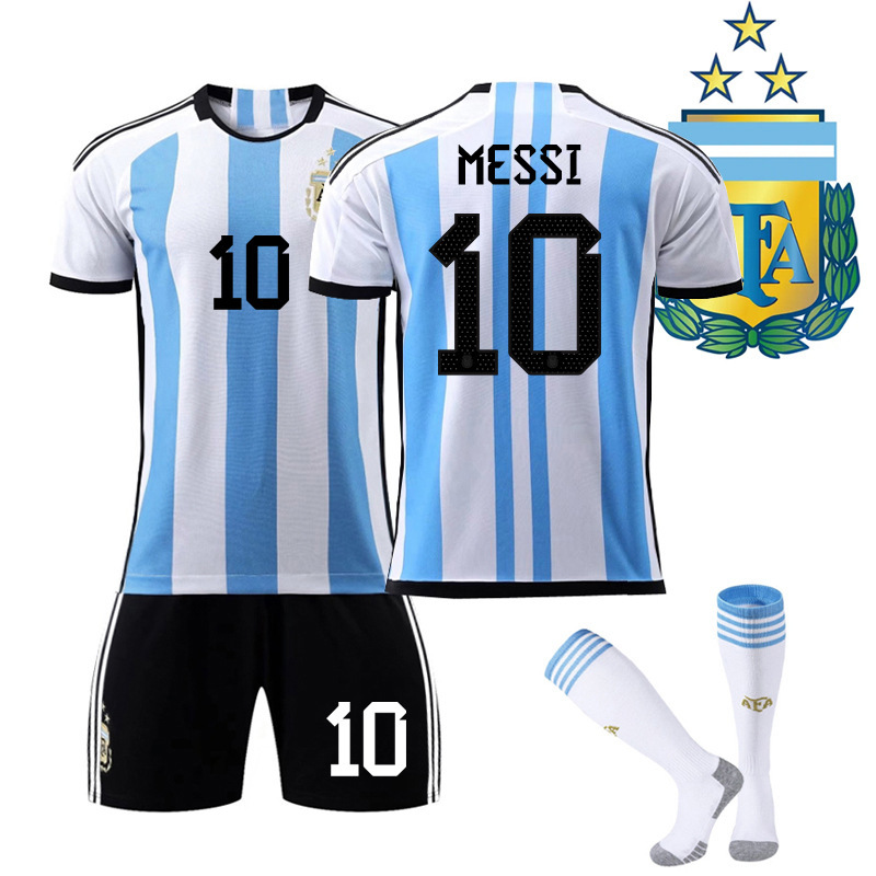2022 World Cup Argentina Football Jersey No. 10 Messi No. 11 Di Maria No. 22 Lautaro No. 21 Di Bala Team