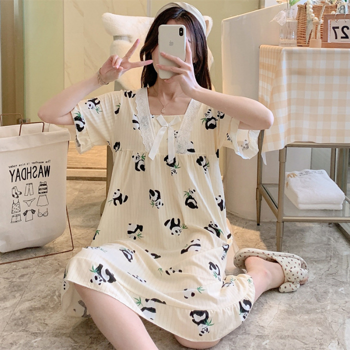 Princess Wind Pijamas de verano mujer dulce vestido encantador ocio más grande vestido de pijama casero en vivo comercio exterior al por mayor