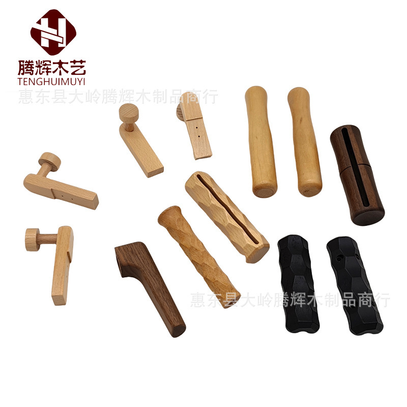Japanese-Style Door Hook Clip, Solid Wood Hook, Coffee Pot Wooden Round Handle, Jump Rope Wooden Handle, Irregular-Shaped Wooden Handle