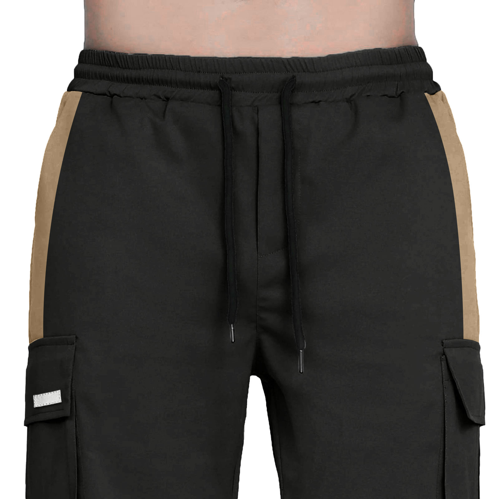 Pantaloni da lavoro nuovi da uomo Pantaloni casual con coulisse e tasca a blocchi di colore_voghion.com