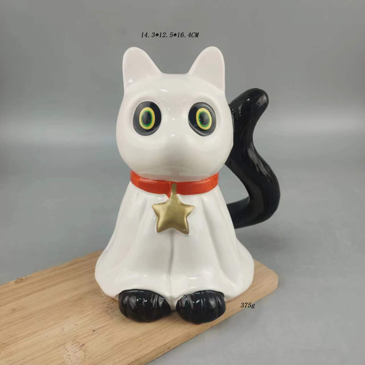 Porcelana blanca adorable gato creativo sala de estar gabinete de televisión decoración de cerámica artesanía Halloween