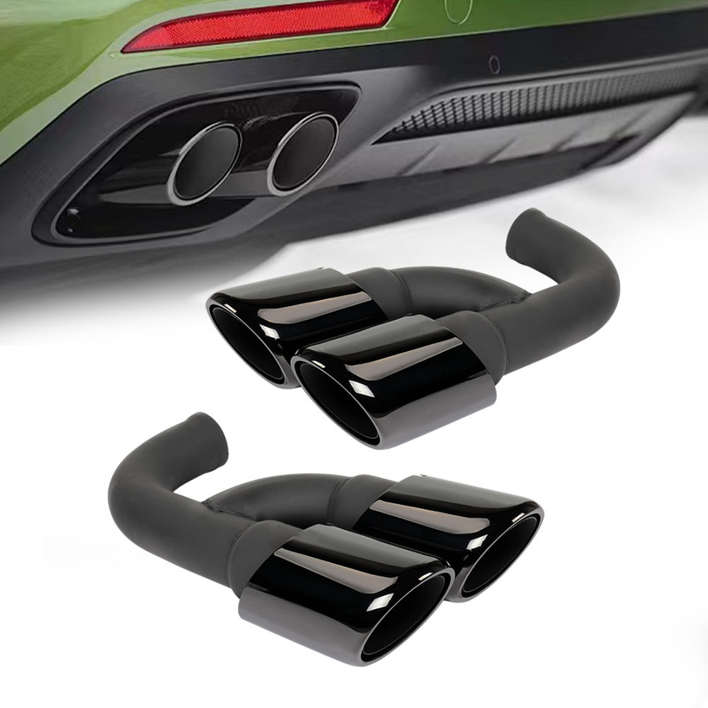 Car exhaust pipe modification suitable for 10-14 years Porsche Cayenne single layer bilateral four outlet exhaust pipe tail throat