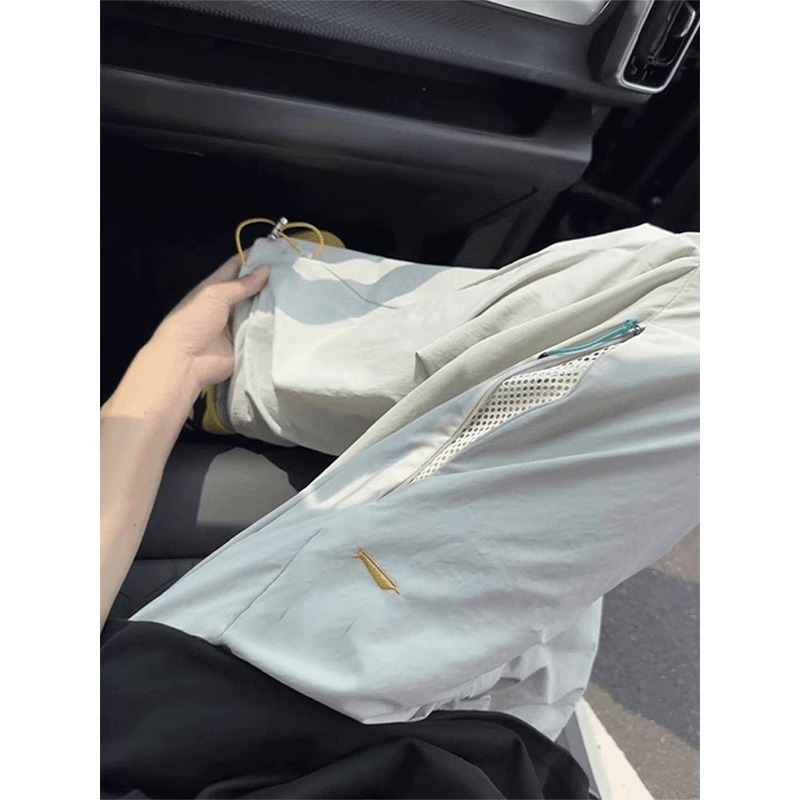 冰丝速干透气防晒运动裤女夏薄款宽松直筒休闲大码阔腿工装裤子|undefined