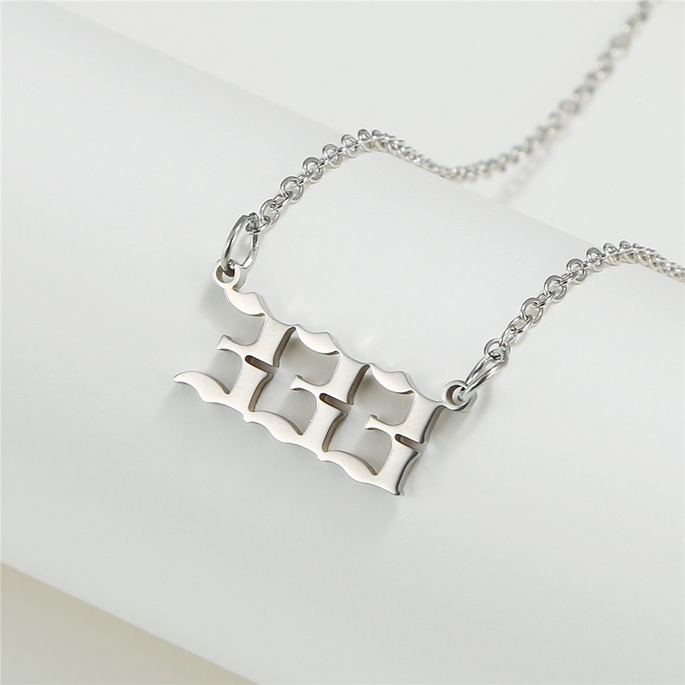 Simple Fashion Angel 000-999 Stainless Steel Number Necklace Wholesale Nihaojewelry display picture 1