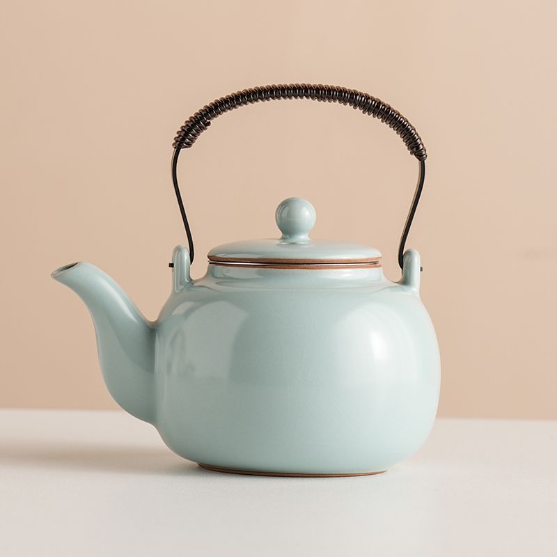 Nuevo tipo de horno Ru cerámica de alta capacidad tetera de té de alta calidad, tetera de té de kung fu separable y filtrada, tetera de té retro Liang