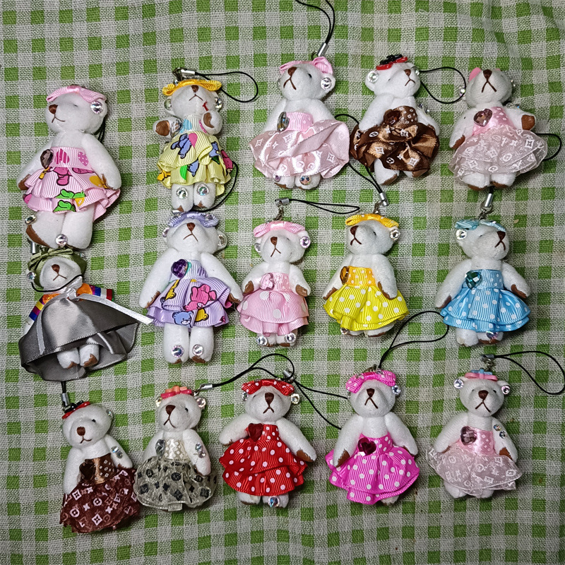 毛绒玩具裙子带钻关节小熊DIY装饰品配件衣服材料辅料现货批发