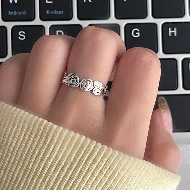 Cute cartoon brand small design ring