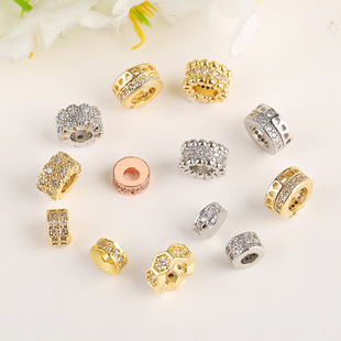 18K��������ɫ�Ƕ�ʯ�����Ƭdiy�������朴����Ʒ�������