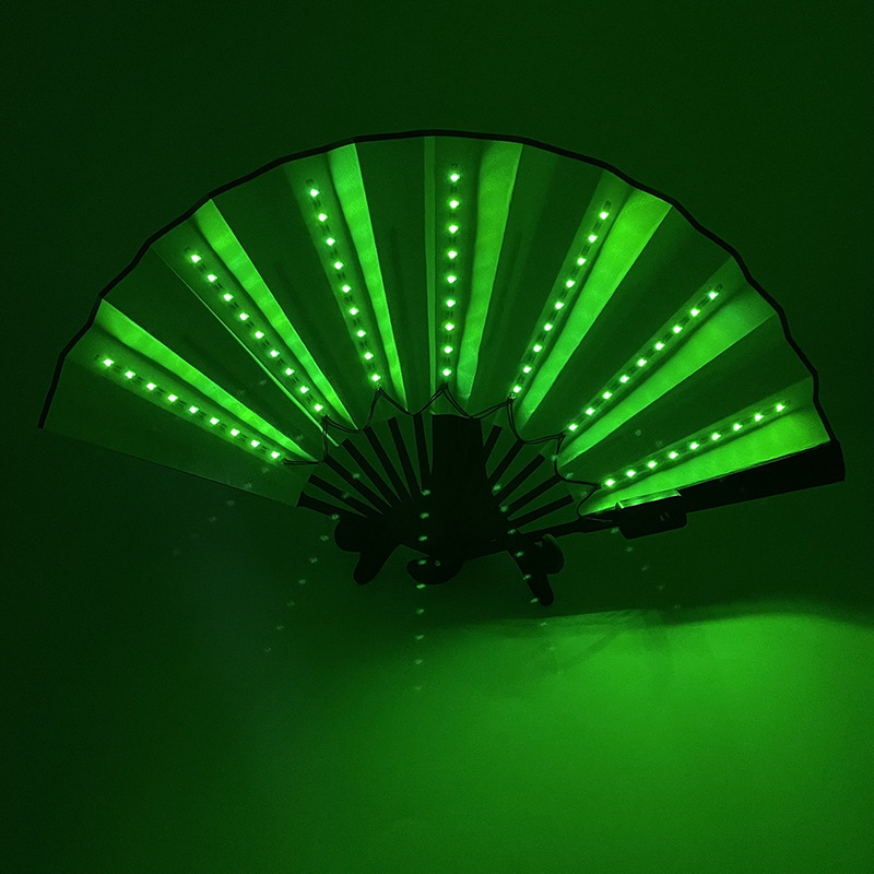8-pulgadas luminoso ventilador luminoso colorido LED luminoso plegable ventilador bar discoteca fiesta escenario atmósfera props