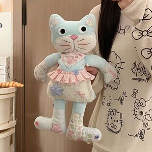 Милая синяя кукла для сна, плюшевый набор материалов, DIY, котенок, кот, подарок на день рождения