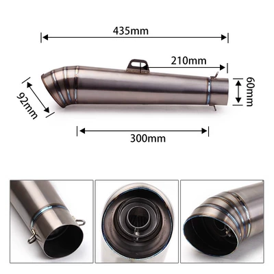 Motorcycle exhaust pipe tube titanium alloy imitation race