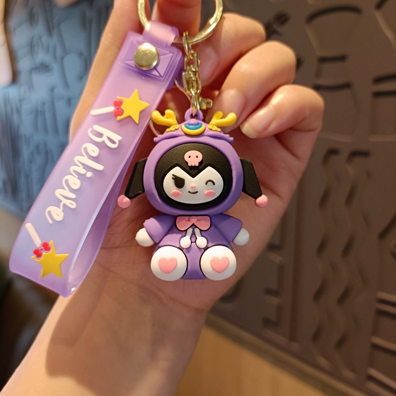 Sanrio, cartoon cute keychain, doll, school bag, pendant, car keys, Birthday gift