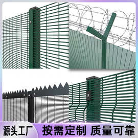 358密纹桃型柱护栏网金属加密护栏网学校防护围栏网河道护栏网