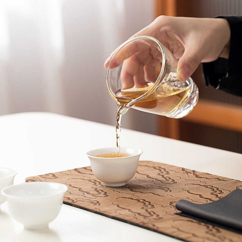 徳化白磁旅行用功夫茶セット、蓋付きボウル、ガラス製急須、携帯用バッグ、中秋節のお土産ギフト、ロゴ入り|undefined