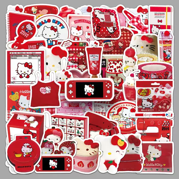 50 Kt Cat Ins Style Graffiti Stickers Small Fresh Girly Style Decorative Notebook Guitar Phone Case DIY Stickers