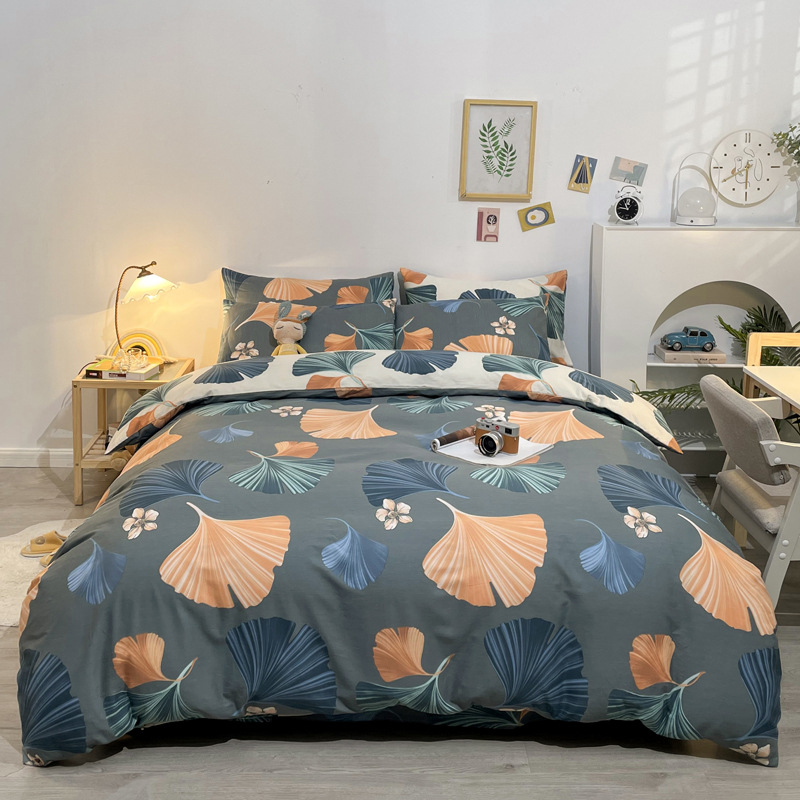 Algodón de cuatro piezas de ropa de cama de algodón 2025, nuevo edredón de flores frescas, sábanas de dormitorio de tres piezas de cuatro estaciones