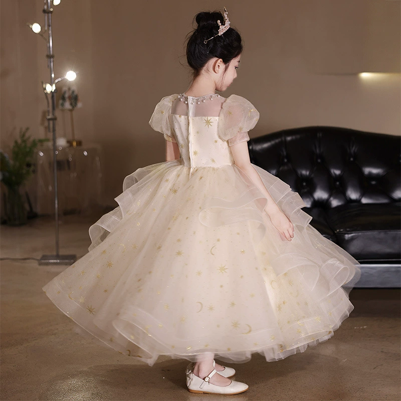 Children's elite evening dress, small princess costume, piano performance costume