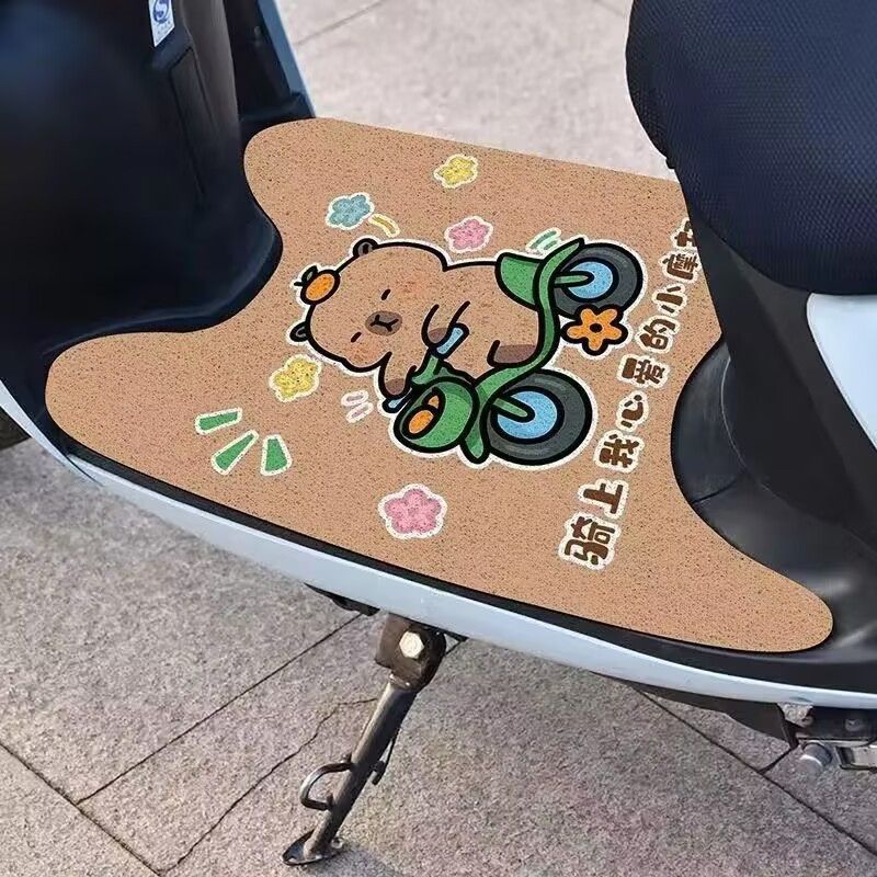 Cartoon Cute Electric Car Foot Mats, Universal Anti-Slip, Wear-Resistant, Dust-Removing Foot Mats, Battery Car Mud Scraper Wire Ring Floor Mats