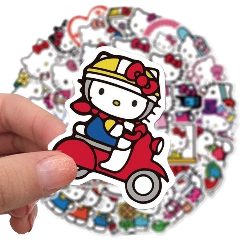 Набор стикеров Hello Kitty — мультяшные наклейки для ноутбука и телефона с коробкой для хранения