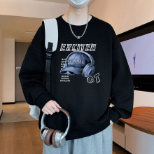 春秋季青少年长袖卫衣男高中初中学生宽松打底衫大童秋装帅气上衣