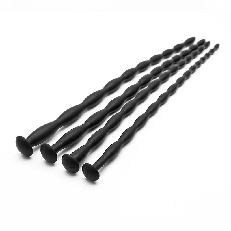 Silicone stimulation probe set, spiral texture, medical‑grade silicone, sizes 0.3–1.0 cm