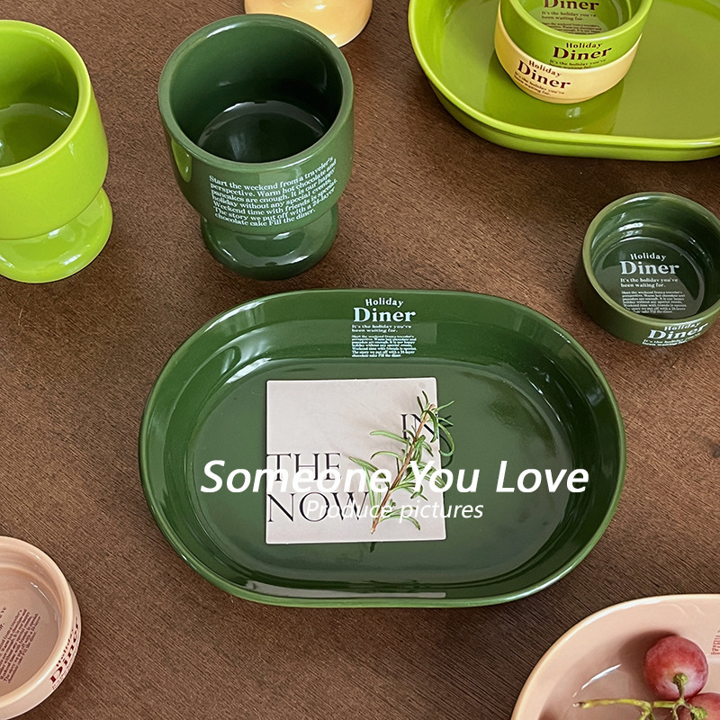 Ins Style Tableware South Korea Blogger Same Style Ceramic Western Food Plate Exquisite Steak Pasta Plate for One-person High-grade Featuring Meal