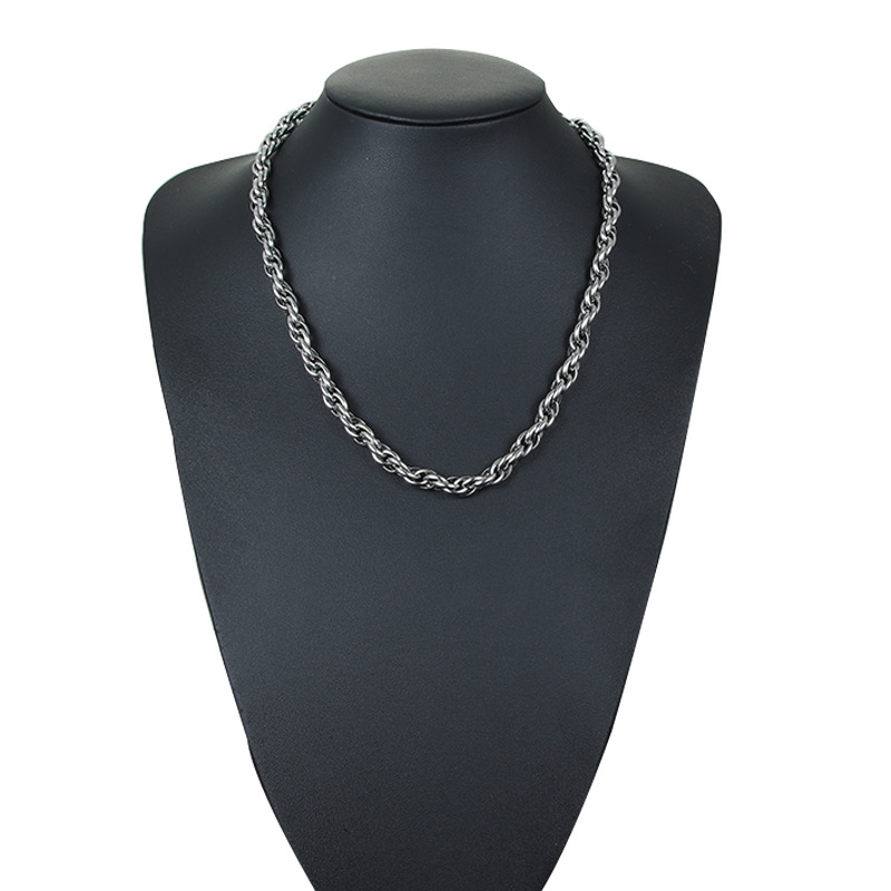 All Seasons Season Unisex Gender Hip-Hop Solid Color Titanium Steel Unisex Bracelets Necklace Men Chain Necklaces