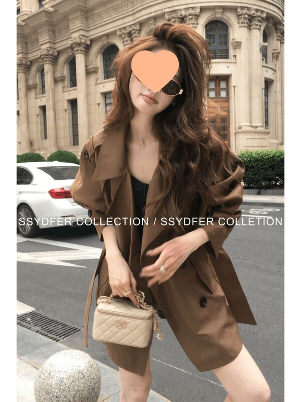韩版小众翻领气质风衣女2025秋季流行单品新款外套时尚设计感大衣|undefined