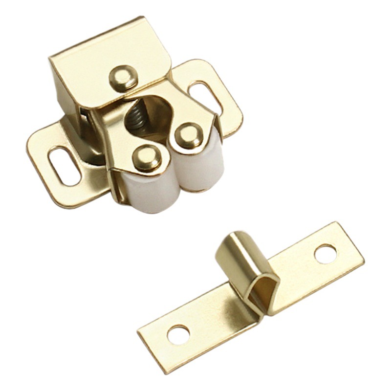 Retro armario de acero inoxidable de primavera hebilla de la puerta de doble rueda de la puerta anticuada toque gabinete de succión abierta galvanizado toque de bolas Hardware de los muebles