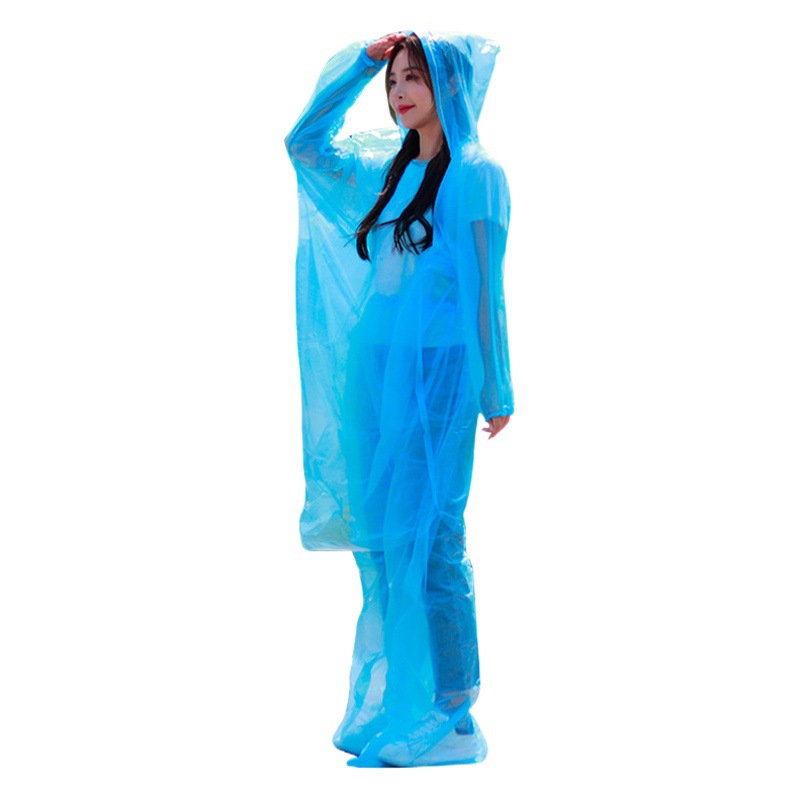 Disposable Rain Pants Thickeneded Foot-Covering Full-Body Rafting Waterproof Split Suit Long Men and Women Cycling Takeaway Travel