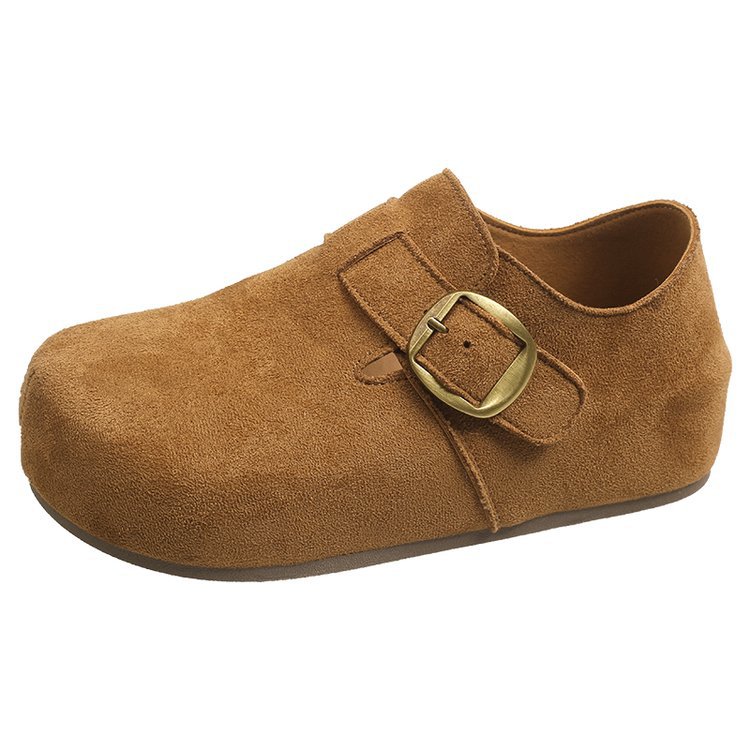 Zapatos japoneses de primavera para mujeres nuevos zapatos retro de doble botón de un solo botón para viajar con suela suave zapatos perezosos un pie ocio