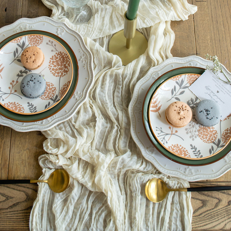 Cross-Border Foreign Trade Wholesale Voile Wrinkled Table Flag Twist Table Flag Tablecloth Wedding Party Decoration Pleated Table Flag Cross-Border Foreign Trade Wholesale Voile Wrinkled Table Flag Twist Table Flag Tablecloth Wedding Party Decoration Pleated Table Flag