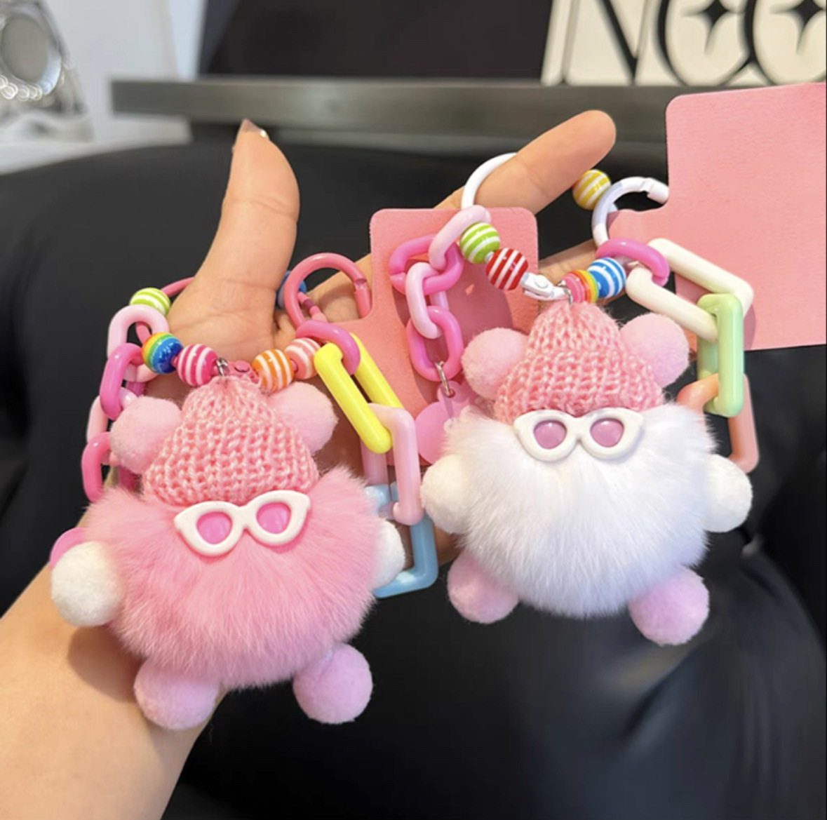 ドーパミン石炭ボールモンスター人形ストラップdiyキーホルダーかわいいぬいぐるみバッグバックパック携帯電話ストラップ