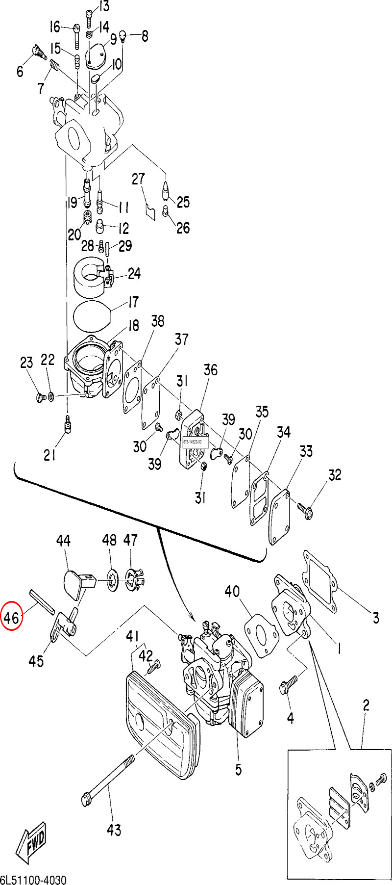 46)翟墨DEMONS舷外机船外挂机橡皮艇冲锋舟弹性圆柱销91690-40048