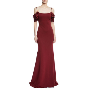 European and American Wedding Toast Dress with Straps and Backless Design Fishtail Dress Birthday Party Cross-Border Banquet Evening Dress