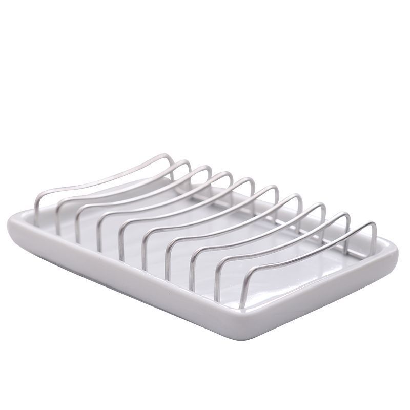 Stainless Steel Soap Rack, Punch-Free, Unprinted Soap Dish, Drain, Hotel Porcelain Soap Dish, Storage Rack, Soap Dish