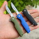 Outdoor folding knife camping survival multifunctional folding knife carving knife with key button knife ABS handle can be used for hair