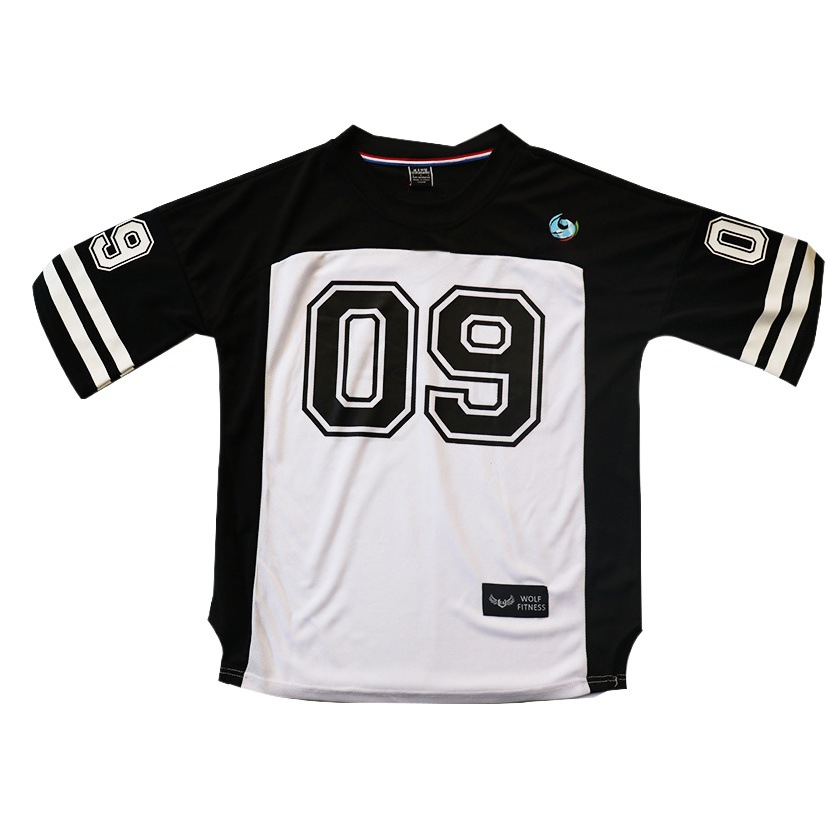 Camiseta de manga corta de verano para hombre, estilo americano, juvenil, talla grande, deportiva, de tela de ojo de pájaro, con estampado digital y secado rápido.