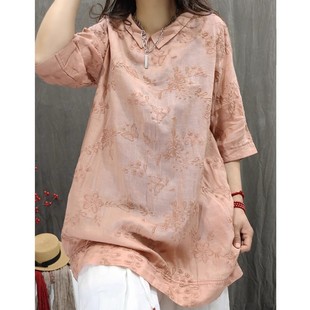 3567 in Stock 2025 Summer New Style Literary Retro Full Embroidery Pure Color Top Doll Collar Loose Slimming Look Versatile Shirt